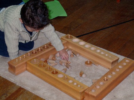 Krishnan working with 4 cylinder blocks.